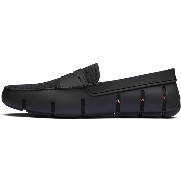 SWIMS Men’s Penny Loafers Slip-on Moccasin/Deck Shoes Size 10.5 Black/Orange - Picture 2 of 12